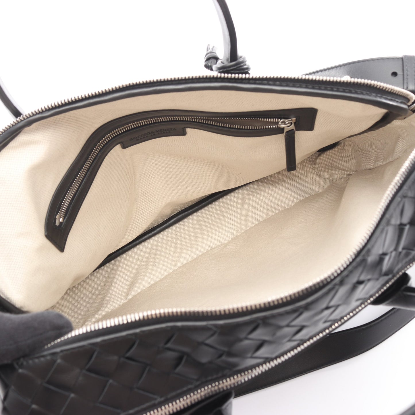 ゲッタウェイ イントレチャート 2WAY ブリーフケース ビジネスバッグ レザー ブラック ボッテガヴェネタ バッグ BOTTEGA VENETA