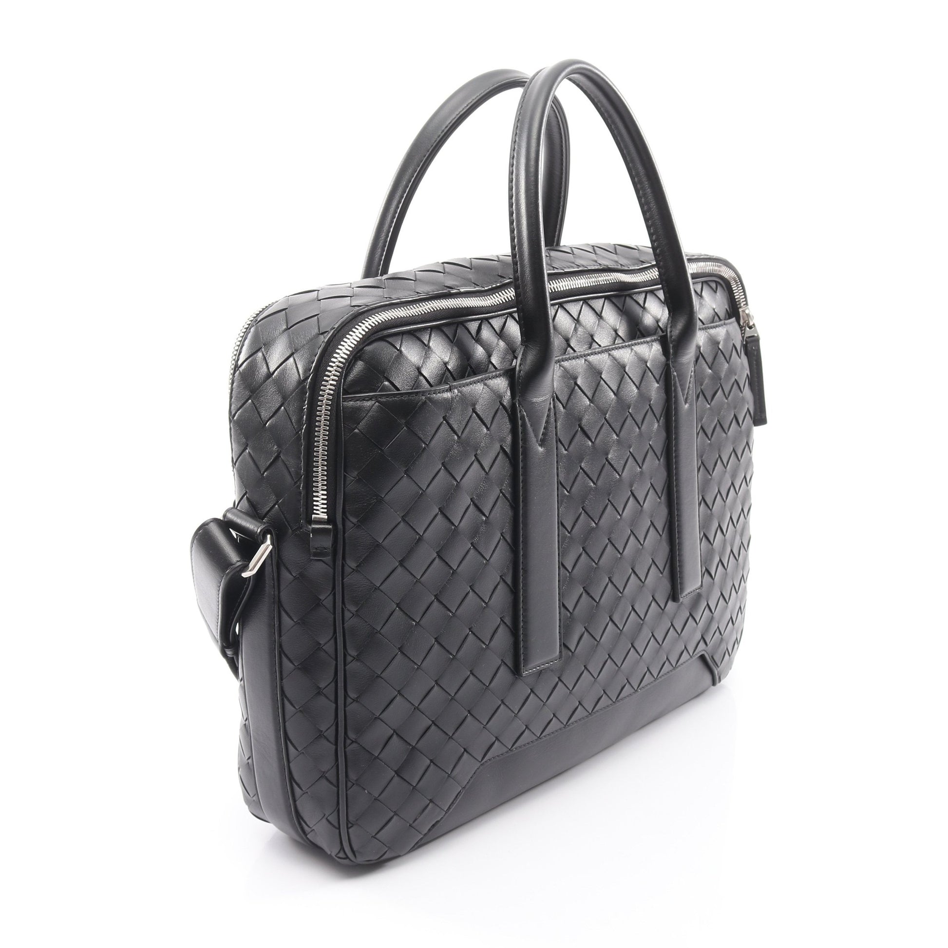 ゲッタウェイ イントレチャート 2WAY ブリーフケース ビジネスバッグ レザー ブラック ボッテガヴェネタ バッグ BOTTEGA VENETA