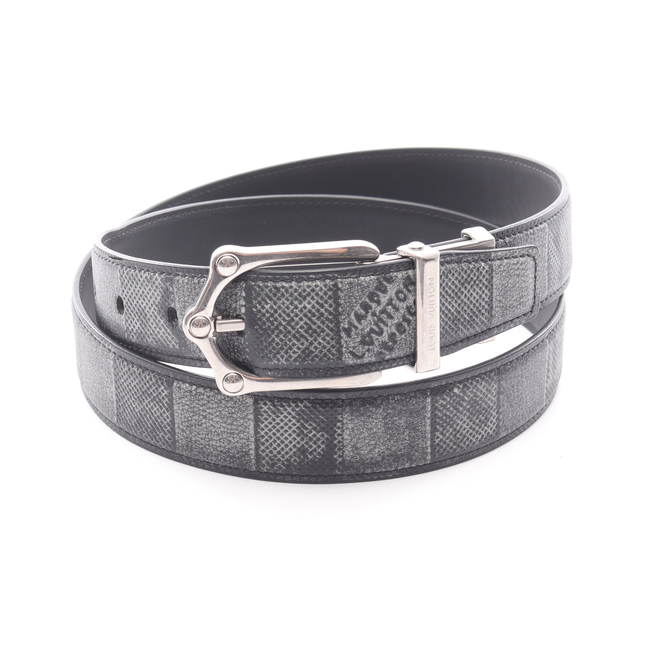 LVフロッグ リバーシブルベルト ダミエ 30mm ベルト レザー
