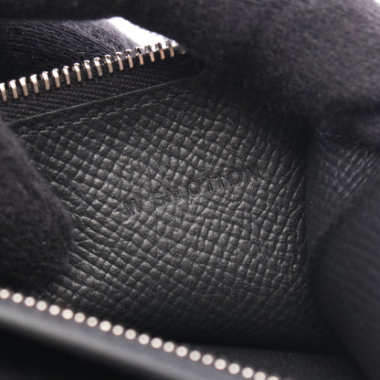 ニュー Hパッサン コンパクト 二つ折り財布 ヴォーエプソン ブラック シルバー金具 W刻印 エルメス