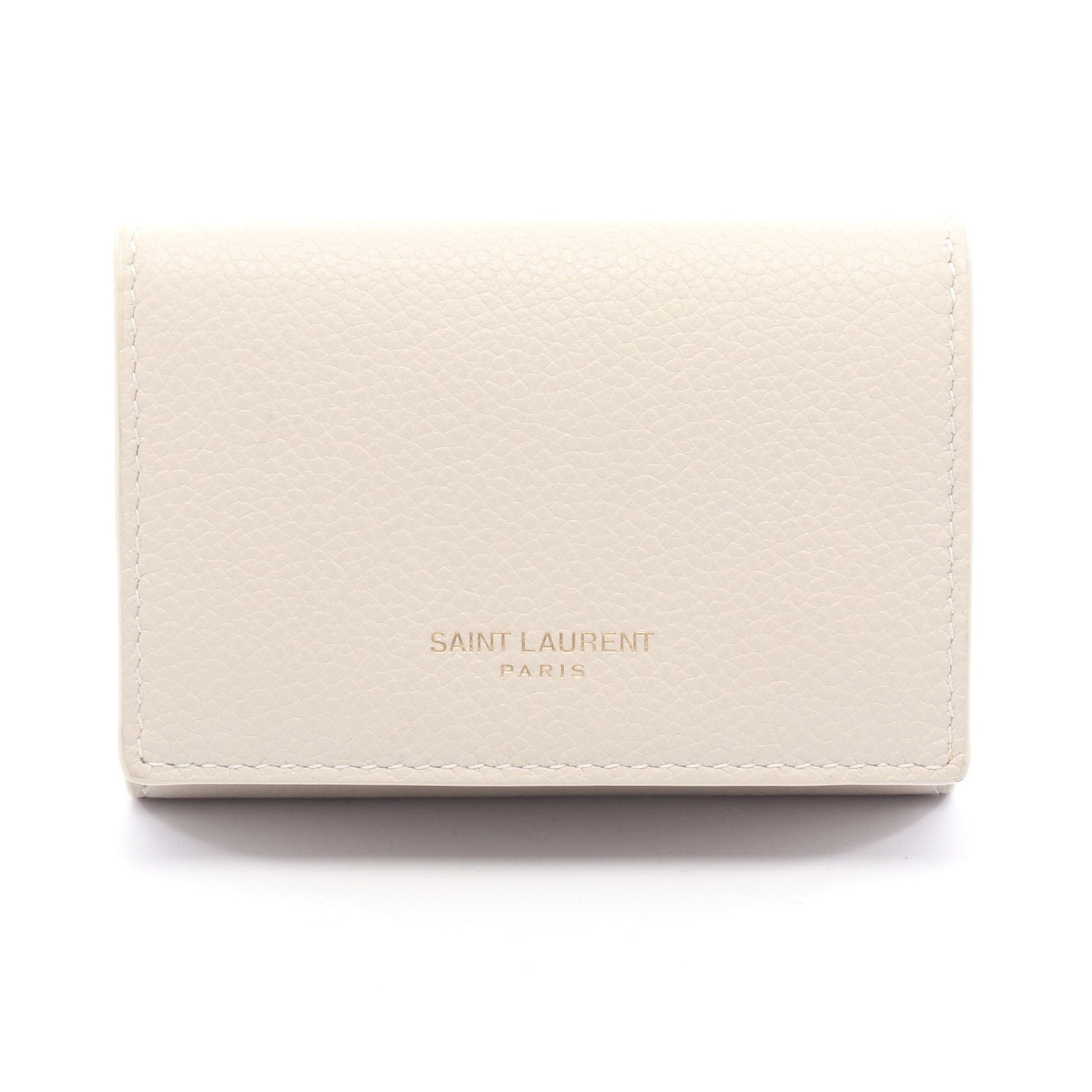 コンパクトウォレット 三つ折り財布 レザー オフホワイト サンローランパリ 財布・小物 SAINT LAURENT PARIS