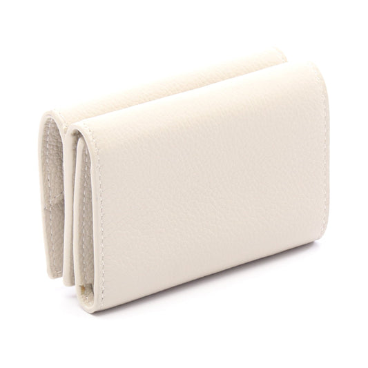 コンパクトウォレット 三つ折り財布 レザー オフホワイト サンローランパリ