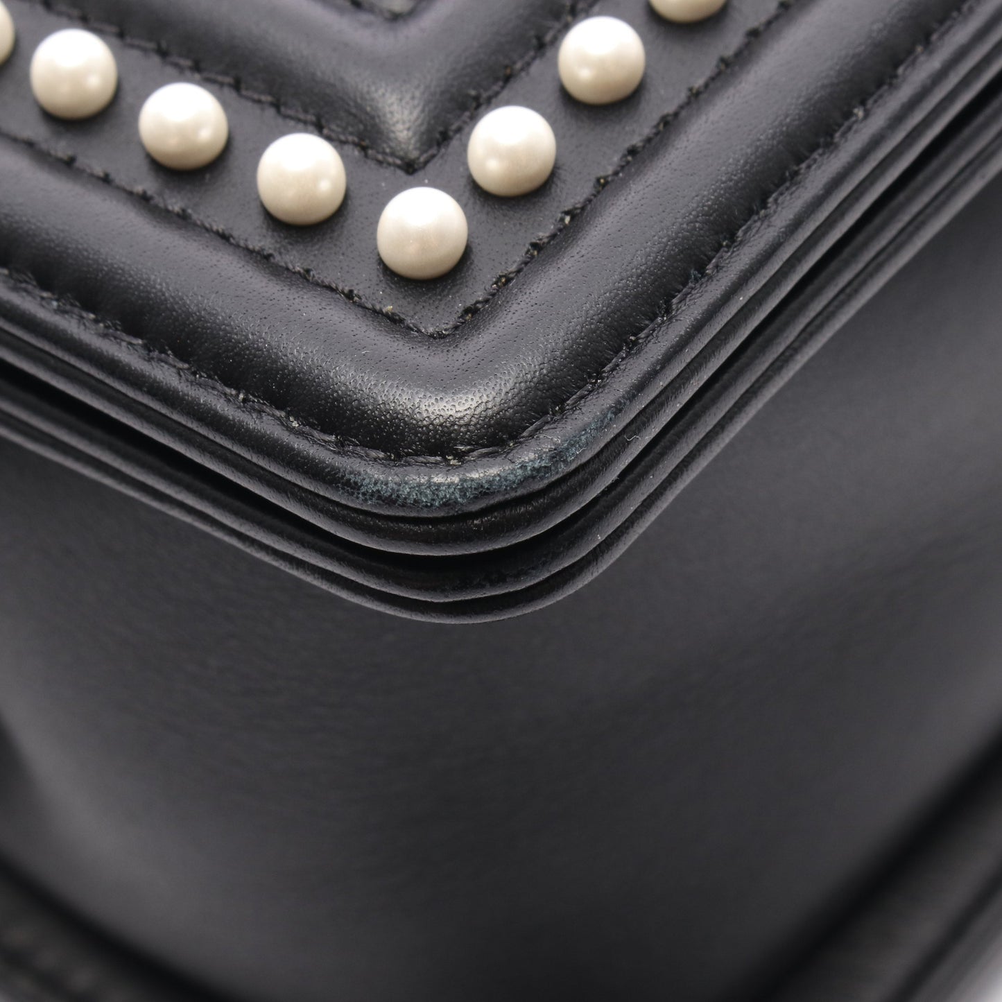 ボーイシャネル チェーンショルダーバッグ ツイード レザー ブラック シルバー金具 シャネル バッグ CHANEL