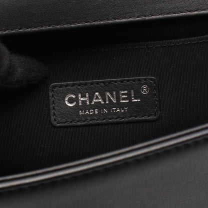 ボーイシャネル チェーンショルダーバッグ ツイード レザー ブラック シルバー金具 シャネル バッグ CHANEL