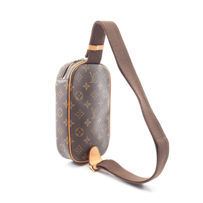 ポシェットガンジュ モノグラム ボディバッグ PVC レザー ブラウン ルイヴィトン バッグ LOUIS VUITTON