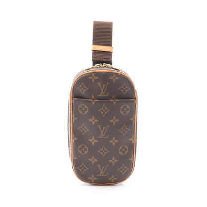 ポシェットガンジュ モノグラム ボディバッグ PVC レザー ブラウン ルイヴィトン バッグ LOUIS VUITTON