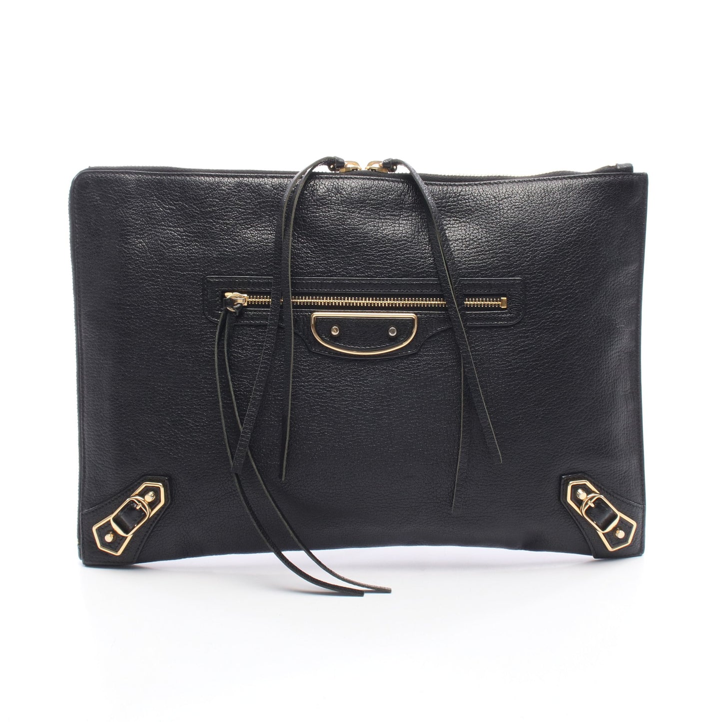 クラシック メタリック エッジ クラッチバッグ レザー ブラック バレンシアガ バッグ BALENCIAGA