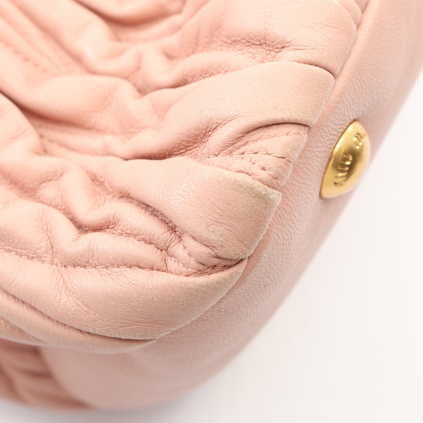 マテラッセ 2WAY ハンドバッグ レザー ピンクベージュ ミュウミュウ バッグ miu miu