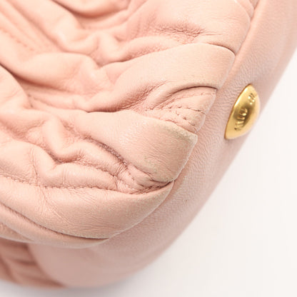 マテラッセ 2WAY ハンドバッグ レザー ピンクベージュ ミュウミュウ バッグ miu miu