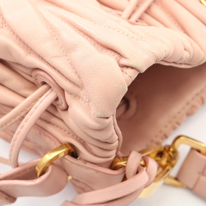 マテラッセ 2WAY ハンドバッグ レザー ピンクベージュ ミュウミュウ バッグ miu miu
