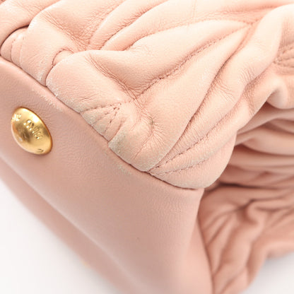 マテラッセ 2WAY ハンドバッグ レザー ピンクベージュ ミュウミュウ バッグ miu miu