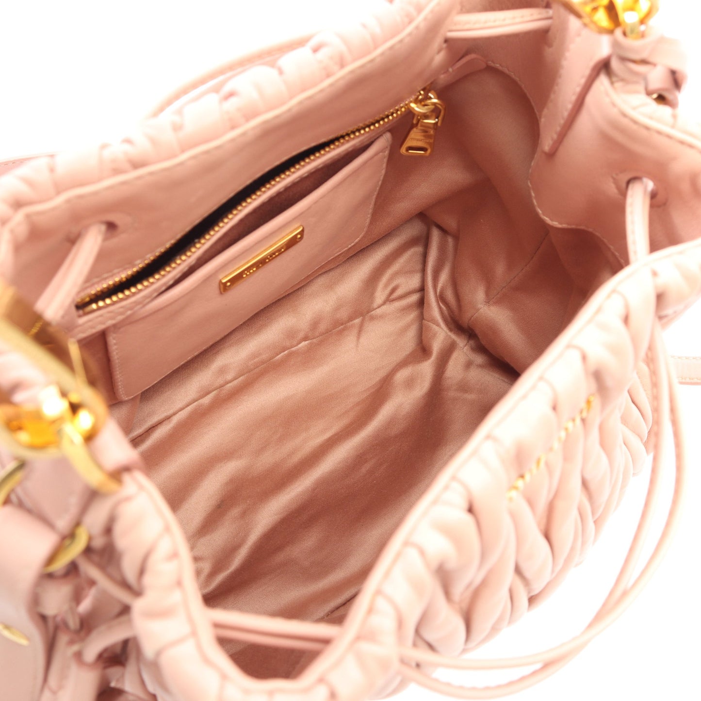マテラッセ 2WAY ハンドバッグ レザー ピンクベージュ ミュウミュウ バッグ miu miu