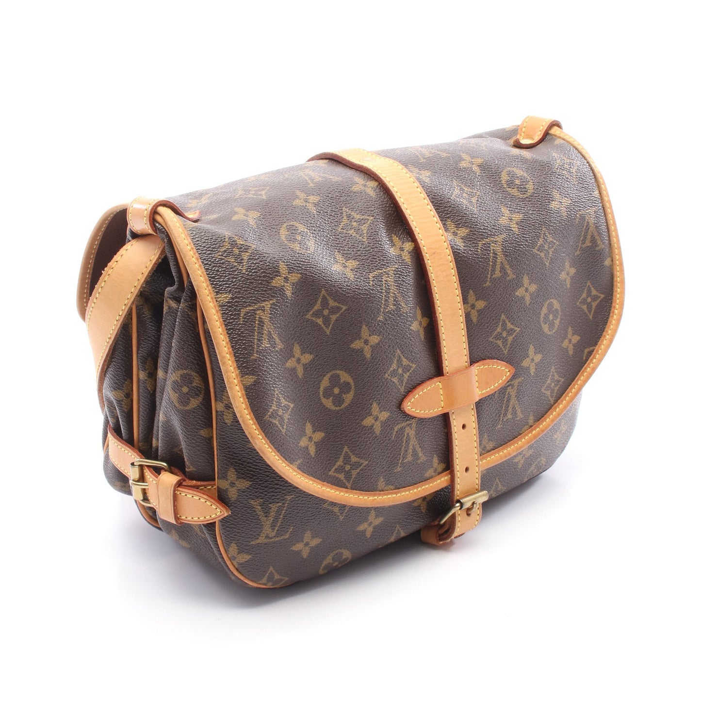 ソミュール30 モノグラム ショルダーバッグ PVC レザー ブラウン ルイヴィトン バッグ LOUIS VUITTON