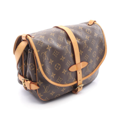 ソミュール30 モノグラム ショルダーバッグ PVC レザー ブラウン ルイヴィトン バッグ LOUIS VUITTON