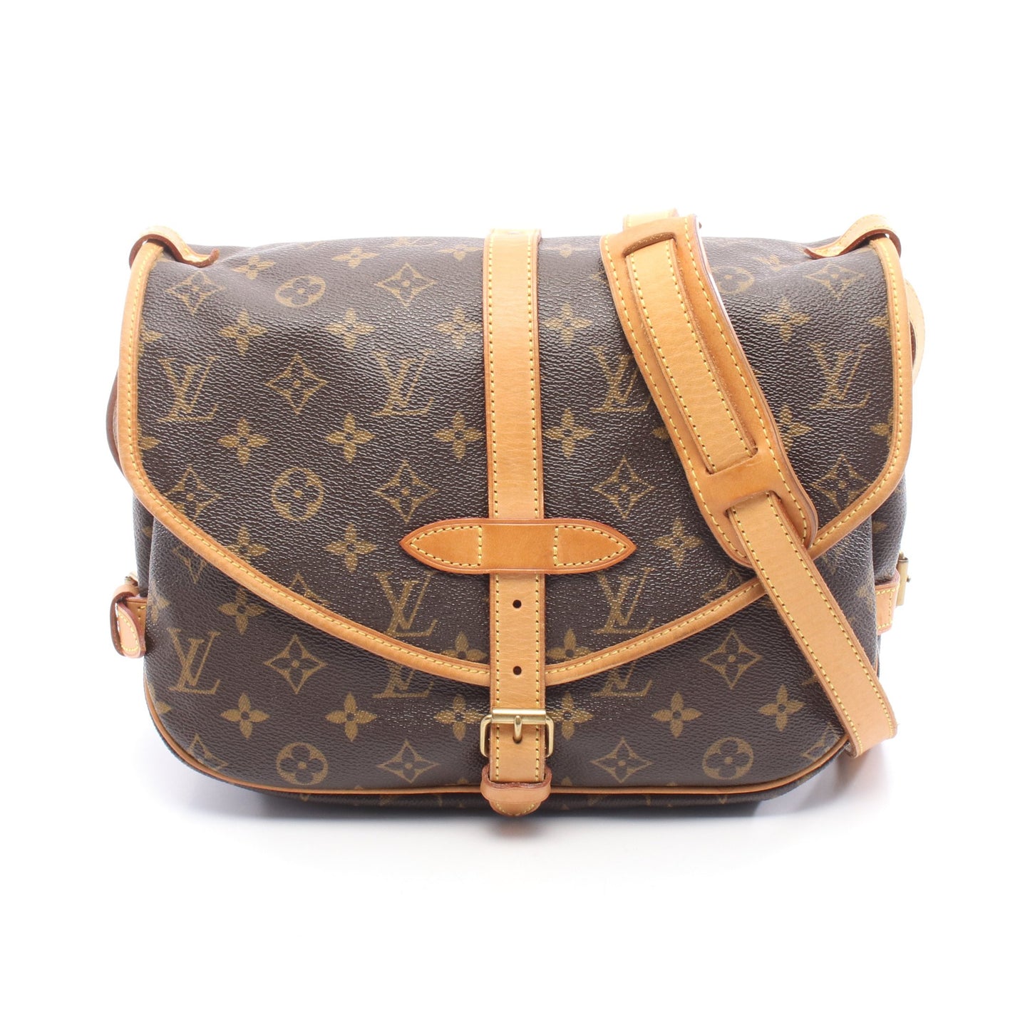 ソミュール30 モノグラム ショルダーバッグ PVC レザー ブラウン ルイヴィトン バッグ LOUIS VUITTON