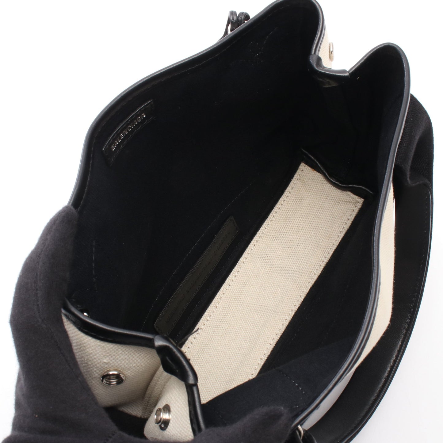 ネイビーカバ XS 2WAY ハンドバッグ キャンバス レザー アイボリー ブラック バレンシアガ バッグ BALENCIAGA