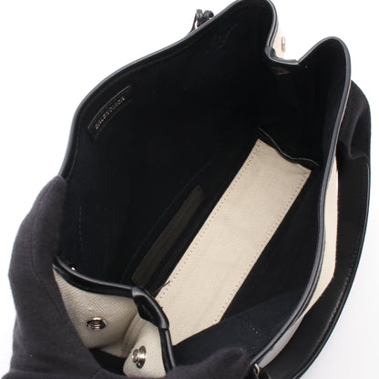 ネイビーカバ XS 2WAY ハンドバッグ キャンバス レザー アイボリー ブラック バレンシアガ バッグ BALENCIAGA