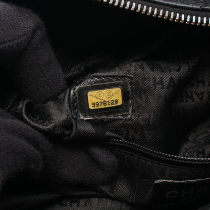 チョコバー ハンドバッグ ミニボストンバッグ レザー ブラック シルバー金具 シャネル バッグ CHANEL