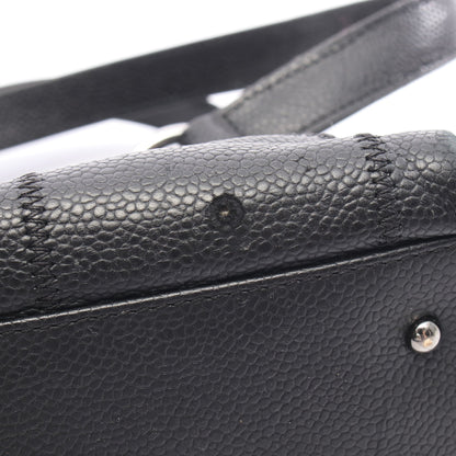 チョコバー ハンドバッグ ミニボストンバッグ レザー ブラック シルバー金具 シャネル バッグ CHANEL