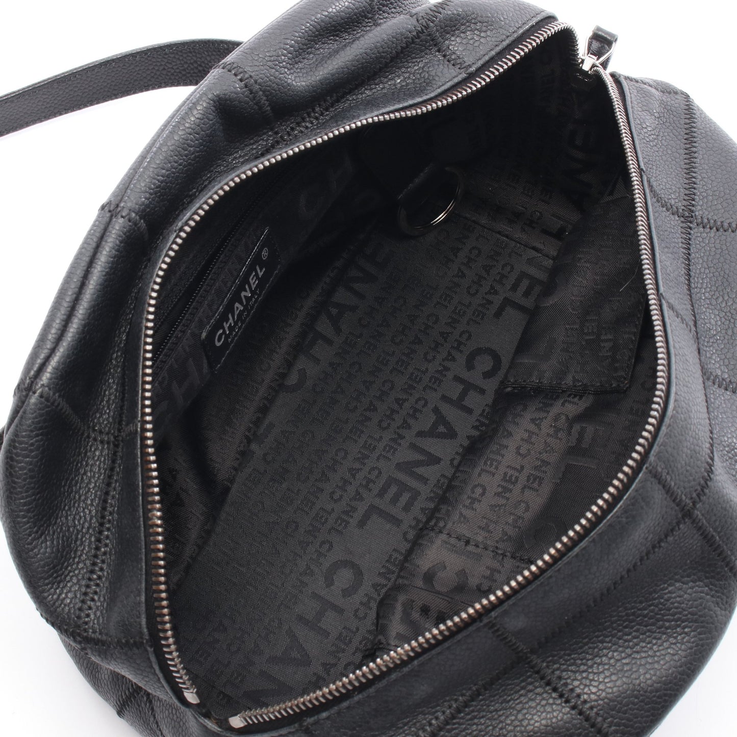 チョコバー ハンドバッグ ミニボストンバッグ レザー ブラック シルバー金具 シャネル バッグ CHANEL
