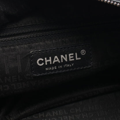 チョコバー ハンドバッグ ミニボストンバッグ レザー ブラック シルバー金具 シャネル バッグ CHANEL