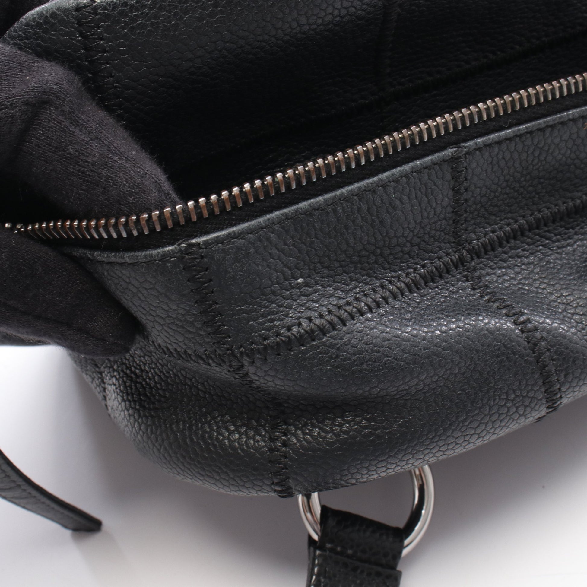 チョコバー ハンドバッグ ミニボストンバッグ レザー ブラック シルバー金具 シャネル バッグ CHANEL