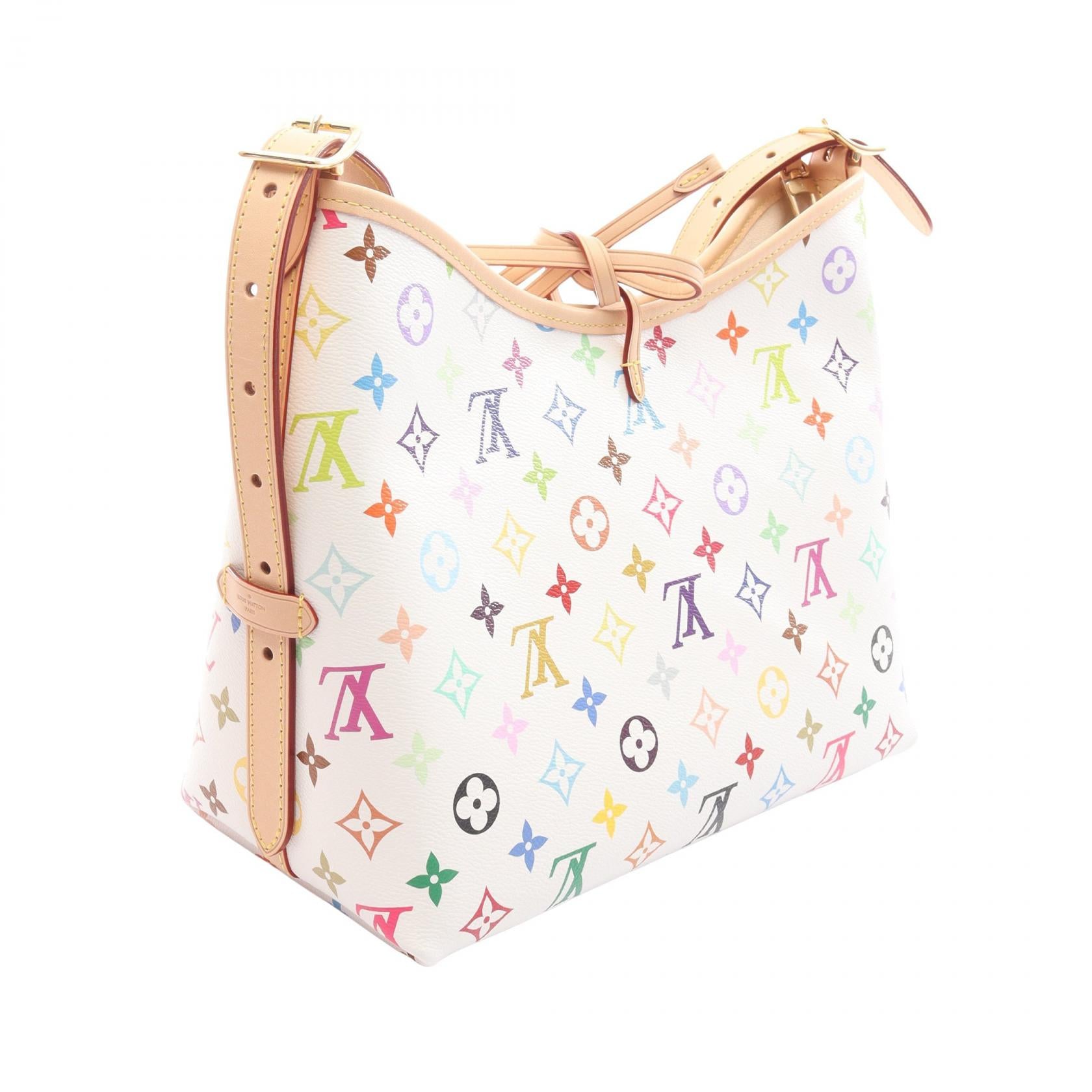 LV × TM キャリーオール NM PM モノグラムマルチカラー ショルダーバッグ PVC レザー ホワイト マルチカラー ルイヴィトン バッグ LOUIS VUITTON
