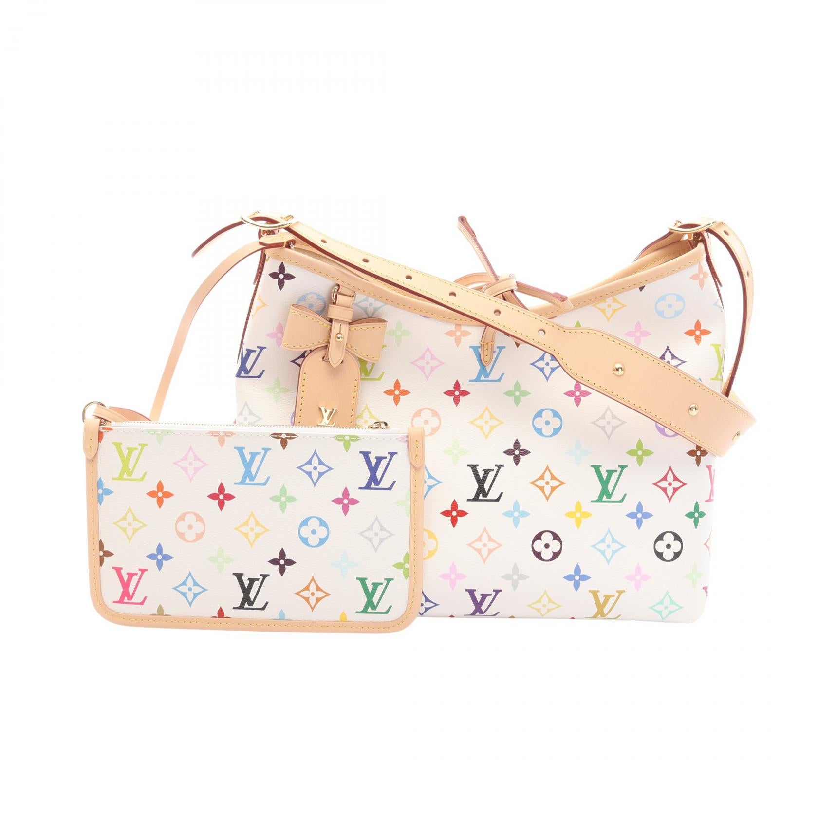 LV × TM キャリーオール NM PM モノグラムマルチカラー ショルダーバッグ PVC レザー ホワイト マルチカラー ルイヴィトン バッグ LOUIS VUITTON