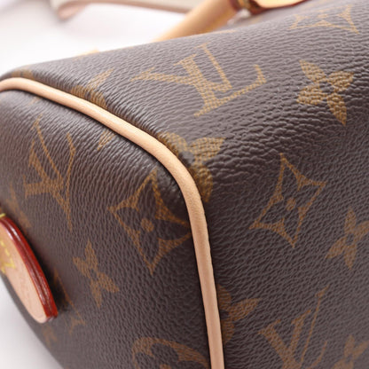 スピーディ バンドリエール 20 モノグラム ベージュ 2WAY ハンドバッグ PVC レザー ブラウン ルイヴィトン バッグ LOUIS VUITTON
