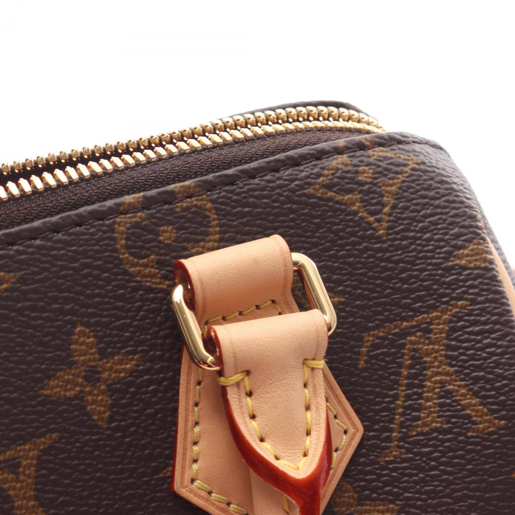 スピーディ バンドリエール 20 モノグラム ベージュ 2WAY ハンドバッグ PVC レザー ブラウン ルイヴィトン バッグ LOUIS VUITTON