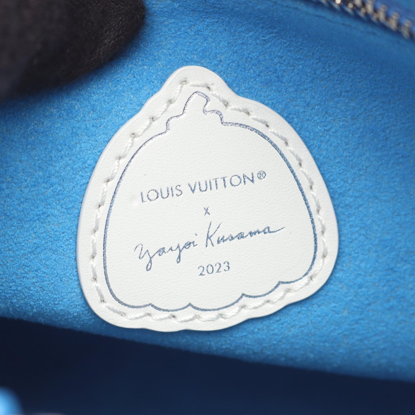 LOUIS VUITTON × yayoi kusama オンザゴーPM 2WAY ハンドバッグ レザー ブルー ホワイト ルイヴィトン バッグ LOUIS VUITTON
