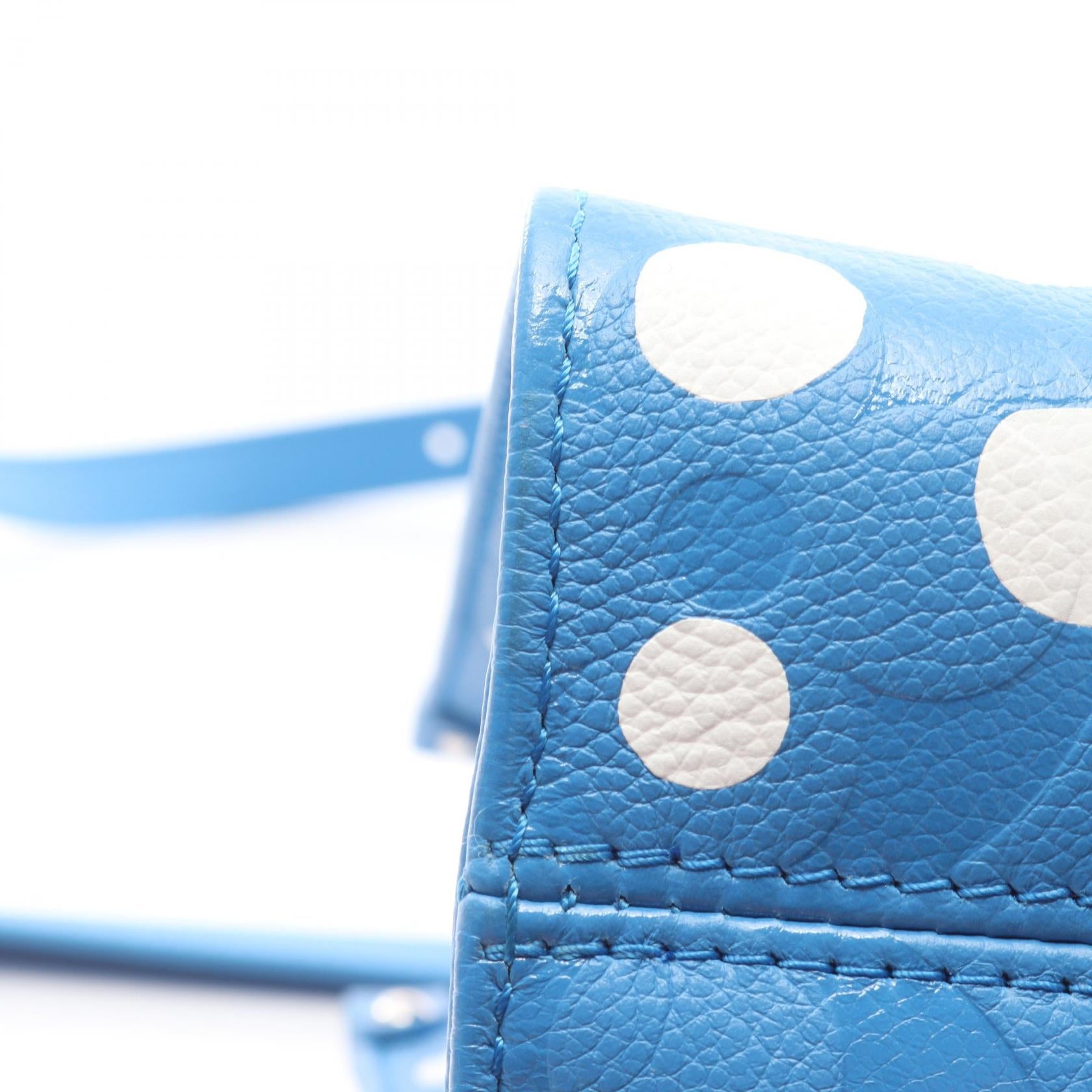 LOUIS VUITTON × yayoi kusama オンザゴーPM 2WAY ハンドバッグ レザー ブルー ホワイト ルイヴィトン バッグ LOUIS VUITTON