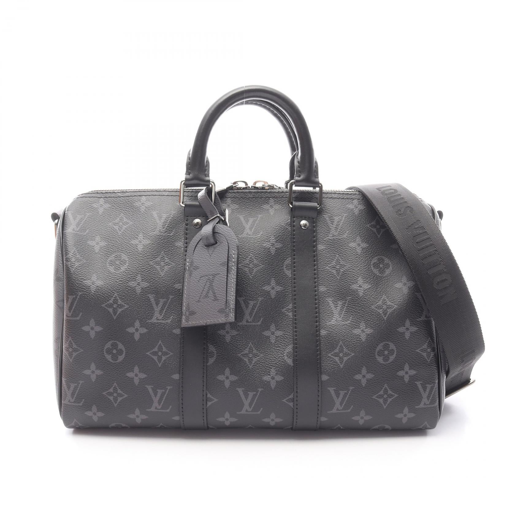 キーポル バンドリエール35 モノグラムエクリプス 2WAY ハンドバッグ PVC レザー ブラック ルイヴィトン バッグ LOUIS VUITTON
