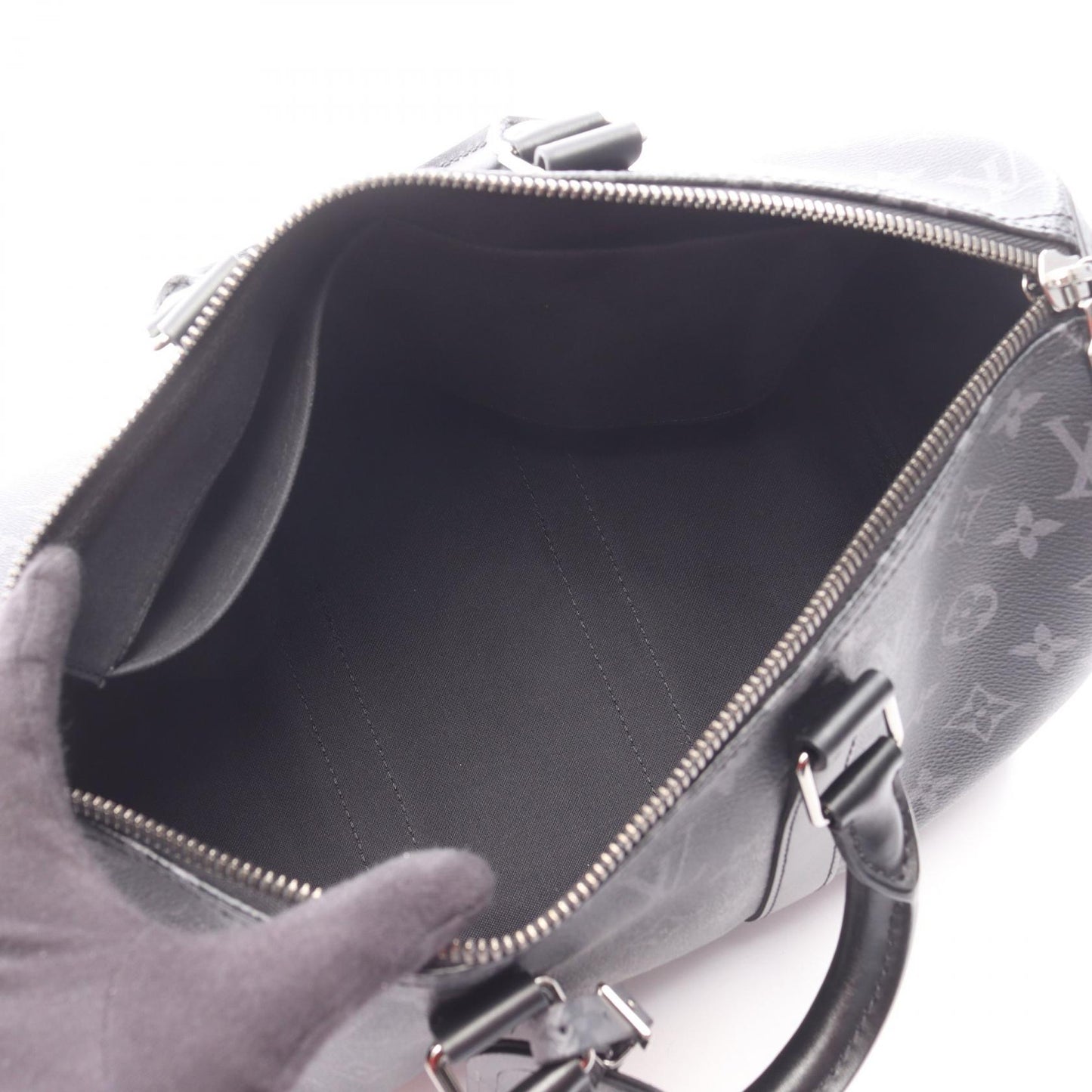 キーポル バンドリエール35 モノグラムエクリプス 2WAY ハンドバッグ PVC レザー ブラック ルイヴィトン バッグ LOUIS VUITTON