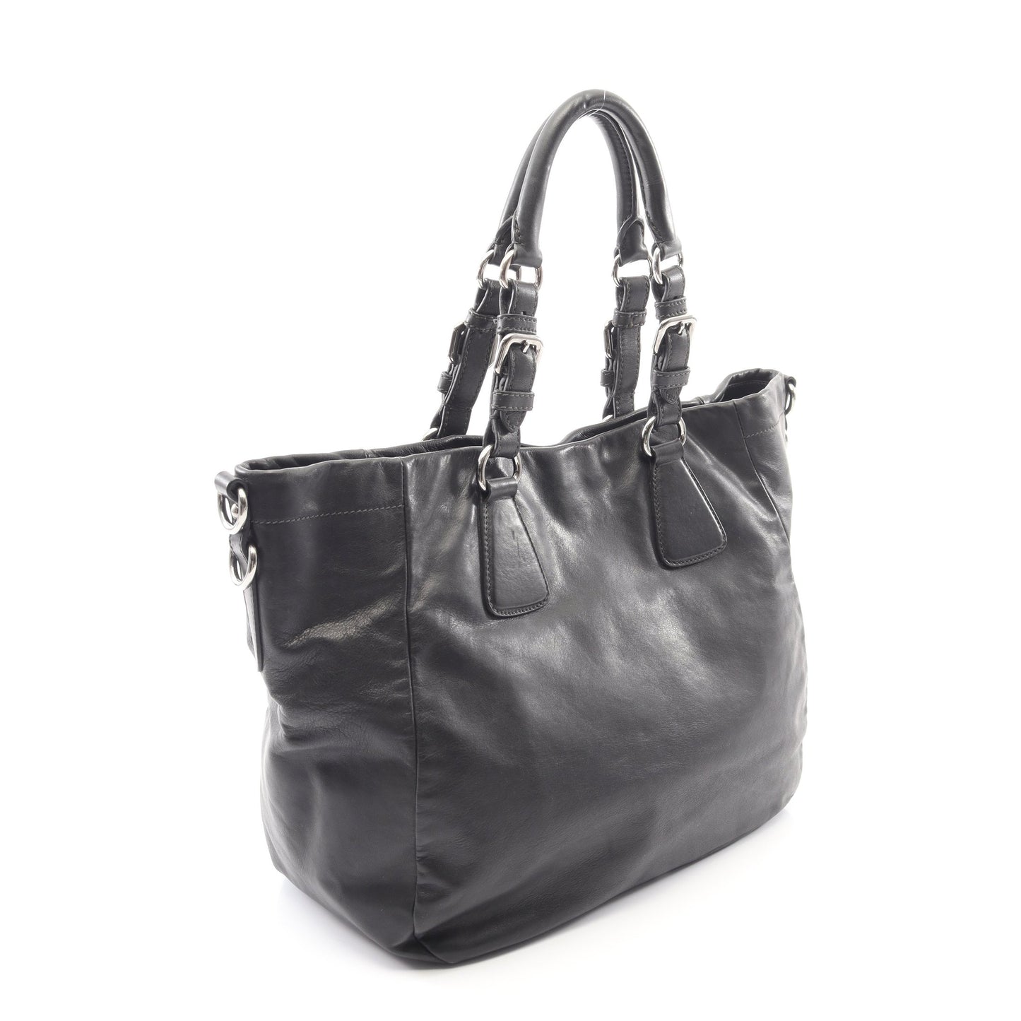 SOFT CALF 2WAY ハンドバッグ レザー ブラック プラダ バッグ PRADA