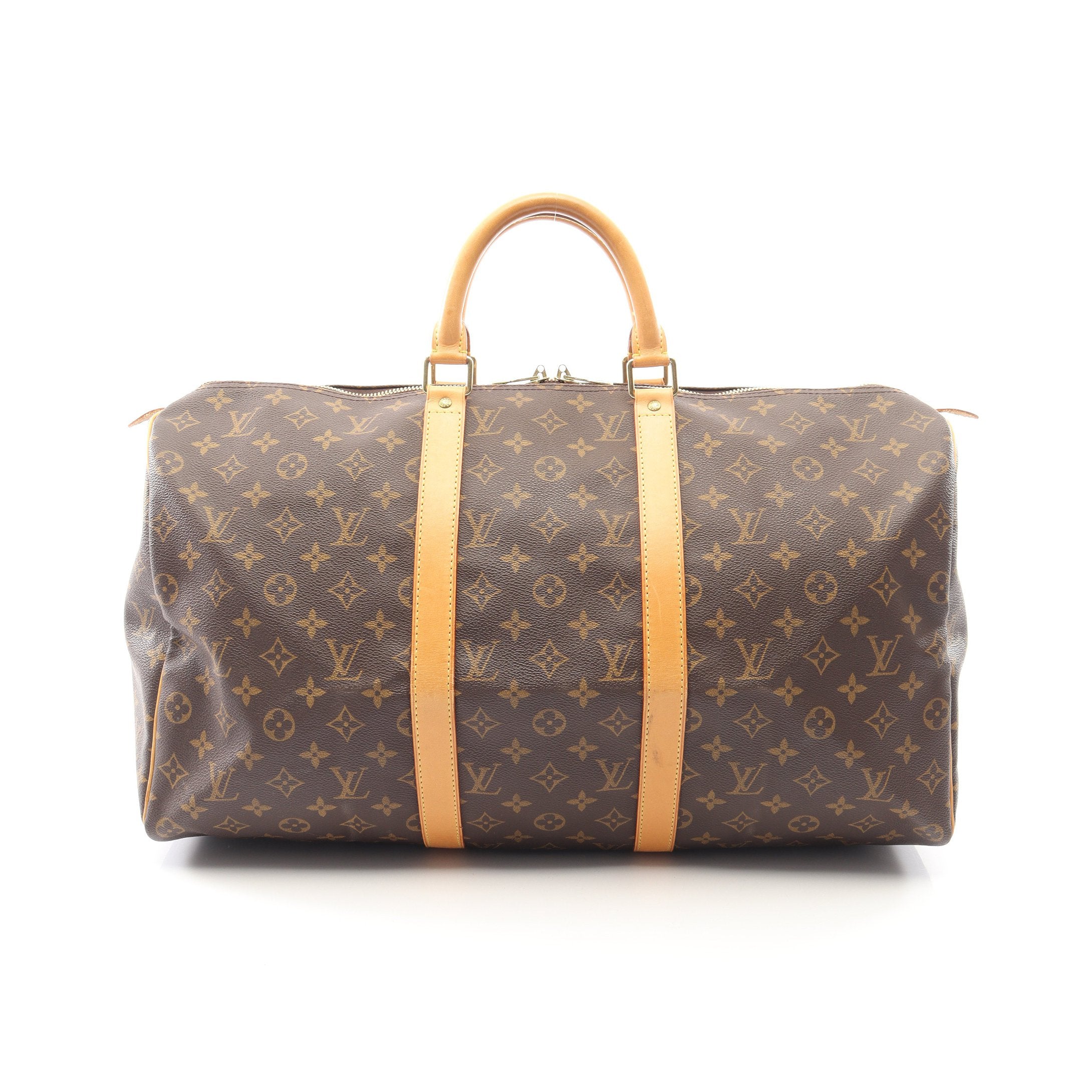 Louis Vuitton ボストンバッグ ブラウン　50 キーポル50 モノグラム ボストンバッグ PVC レザー ブラウン ルイ