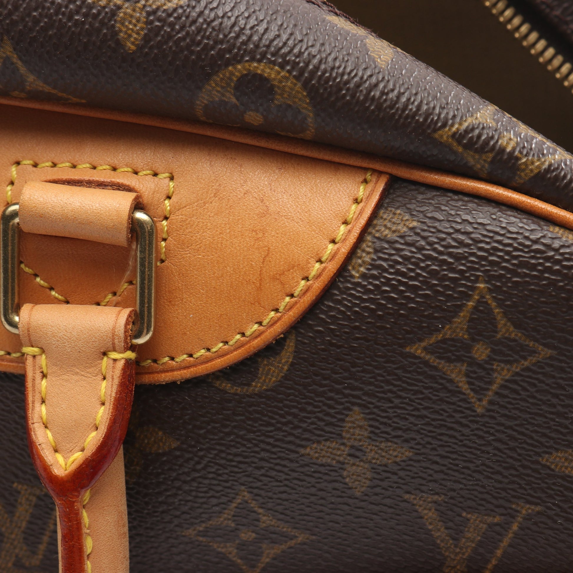 ドーヴィル ボーリングヴァニティ モノグラム ハンドバッグ PVC レザー ブラウン ルイヴィトン バッグ LOUIS VUITTON
