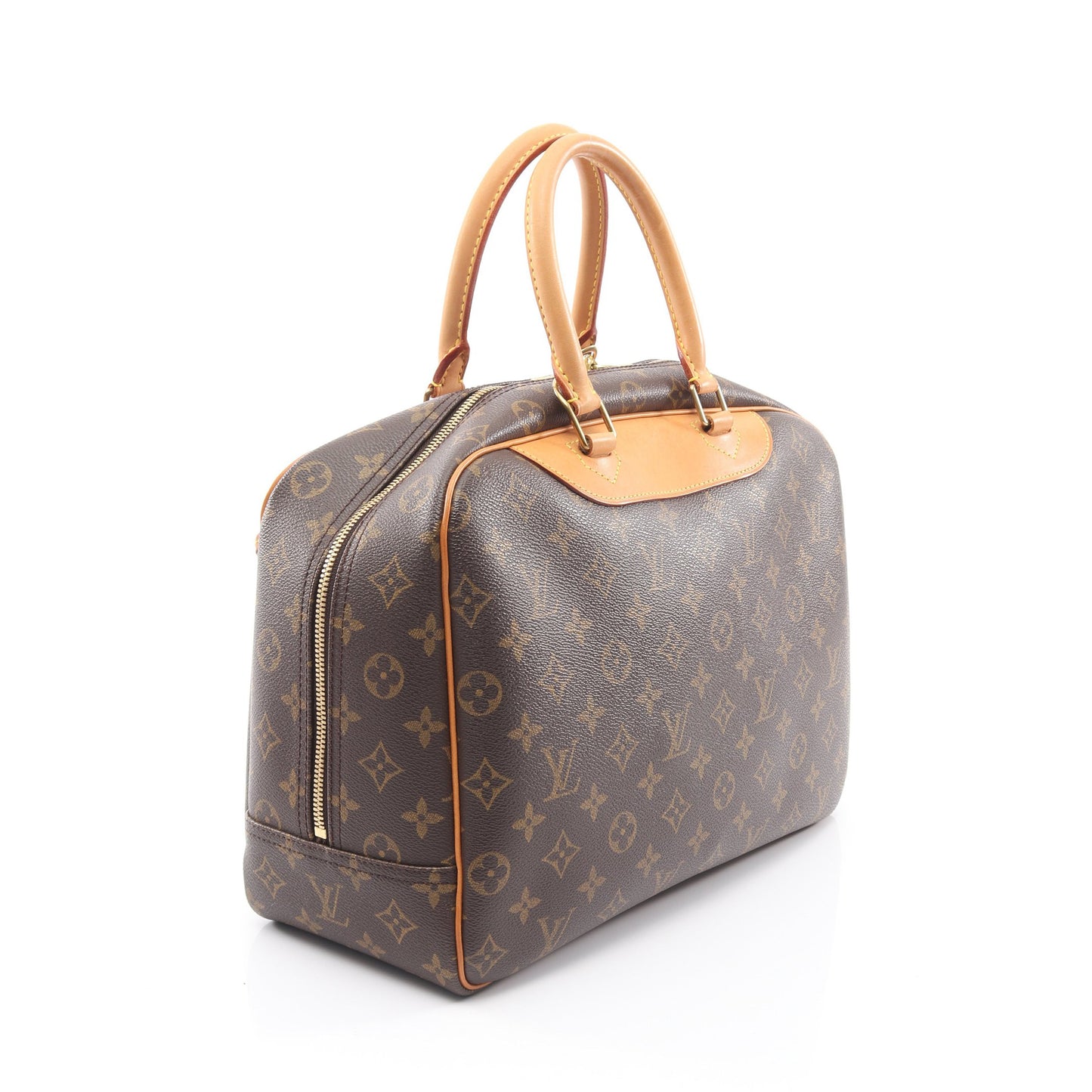 ドーヴィル ボーリングヴァニティ モノグラム ハンドバッグ PVC レザー ブラウン ルイヴィトン バッグ LOUIS VUITTON
