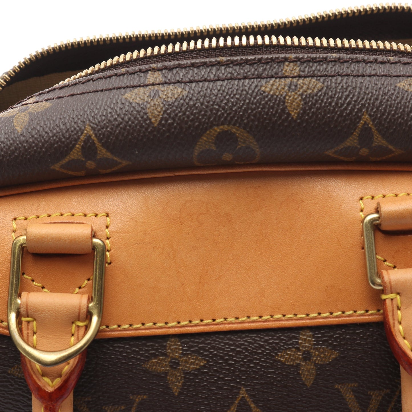 ドーヴィル ボーリングヴァニティ モノグラム ハンドバッグ PVC レザー ブラウン ルイヴィトン バッグ LOUIS VUITTON