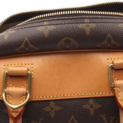 ドーヴィル ボーリングヴァニティ モノグラム ハンドバッグ PVC レザー ブラウン ルイヴィトン バッグ LOUIS VUITTON
