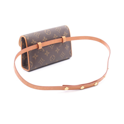 ポシェットフロランティーヌ モノグラム ボディバッグ ウエストバッグ PVC レザー ブラウン ルイヴィトン