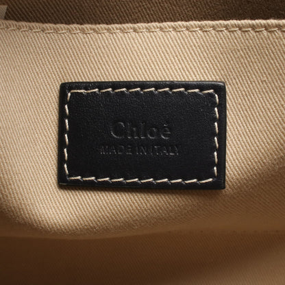 WOODY ウッディ スモール 2WAY ハンドバッグ トートバッグ キャンバス レザー ベージュ ネイビー クロエ