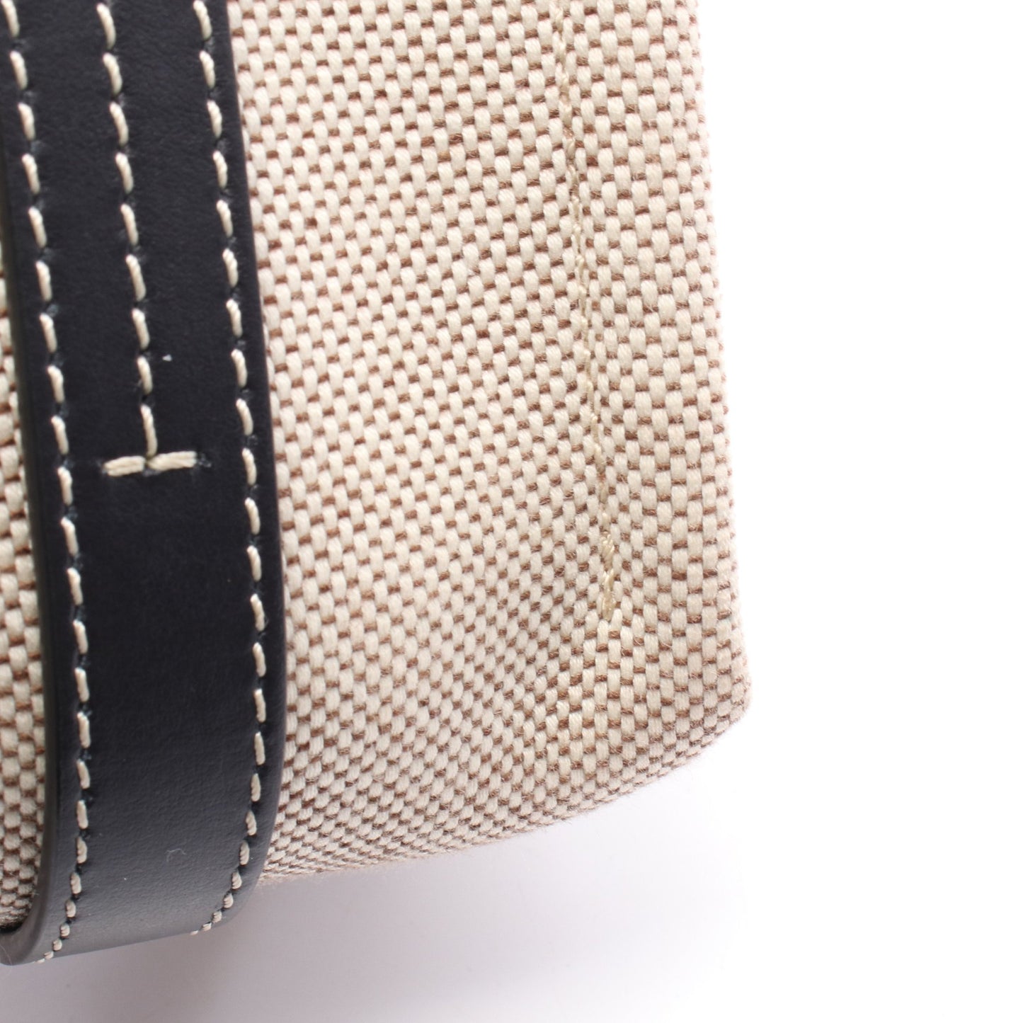 WOODY ウッディ スモール 2WAY ハンドバッグ トートバッグ キャンバス レザー ベージュ ネイビー クロエ