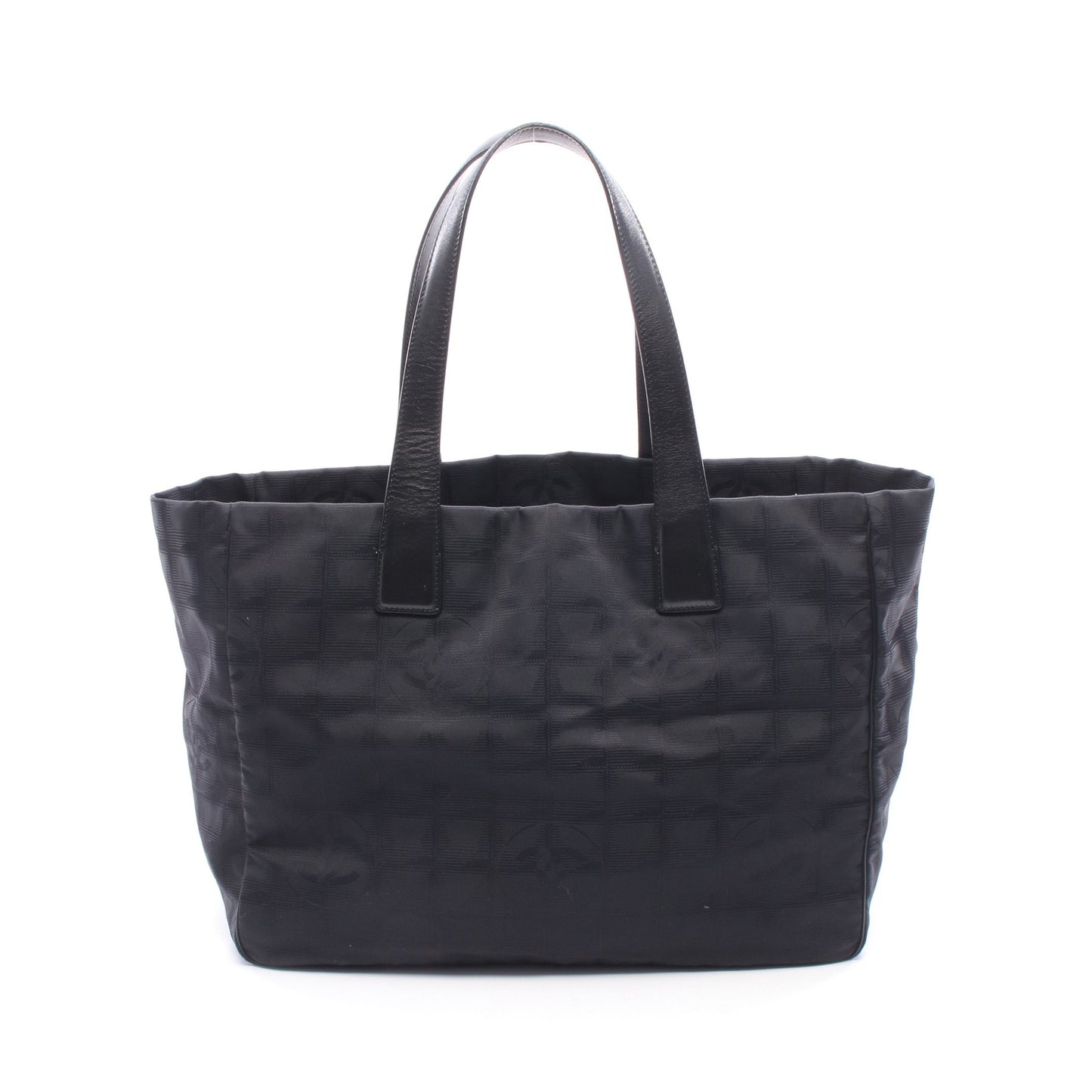 ニュートラベルラインMM ハンドバッグ トートバッグ ナイロンキャンバス レザー ブラック ゴールド金具 シャネル