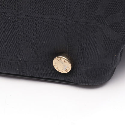 ニュートラベルラインMM ハンドバッグ トートバッグ ナイロンキャンバス レザー ブラック ゴールド金具 シャネル