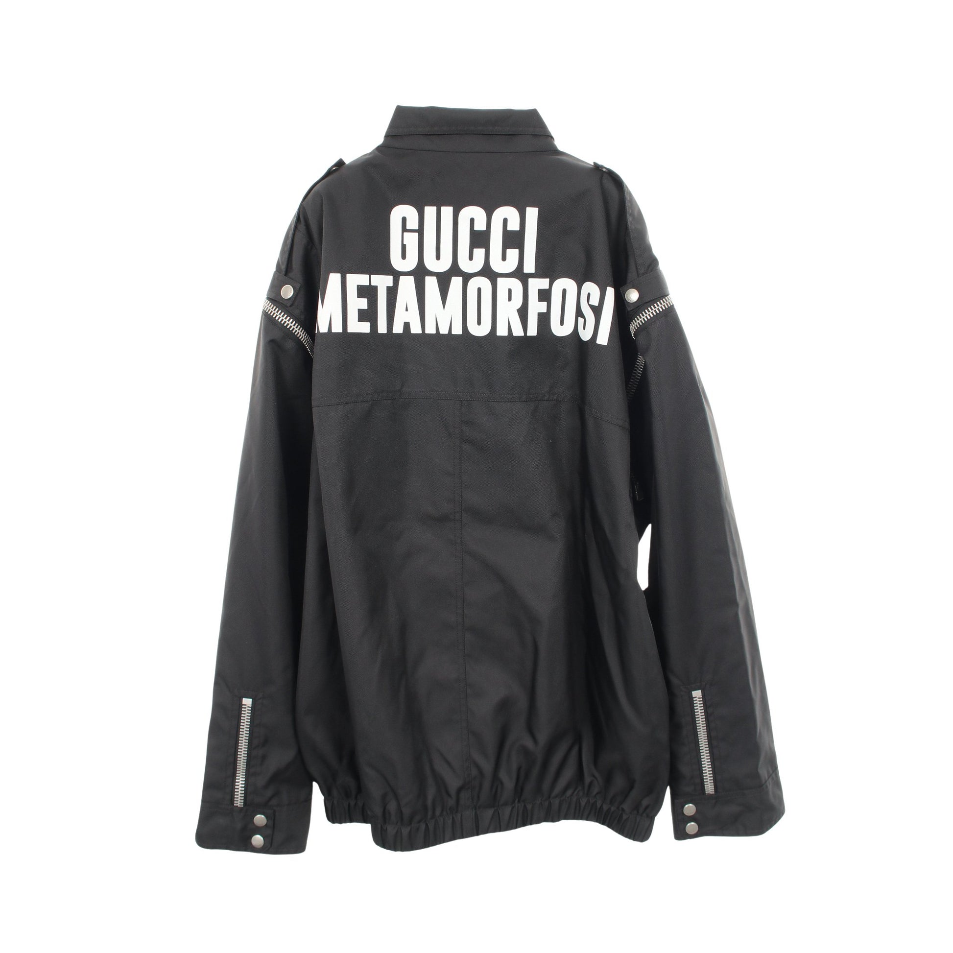 METAMORFOSI バックロゴ ジャケット ナイロン ブラック グッチ アウター GUCCI