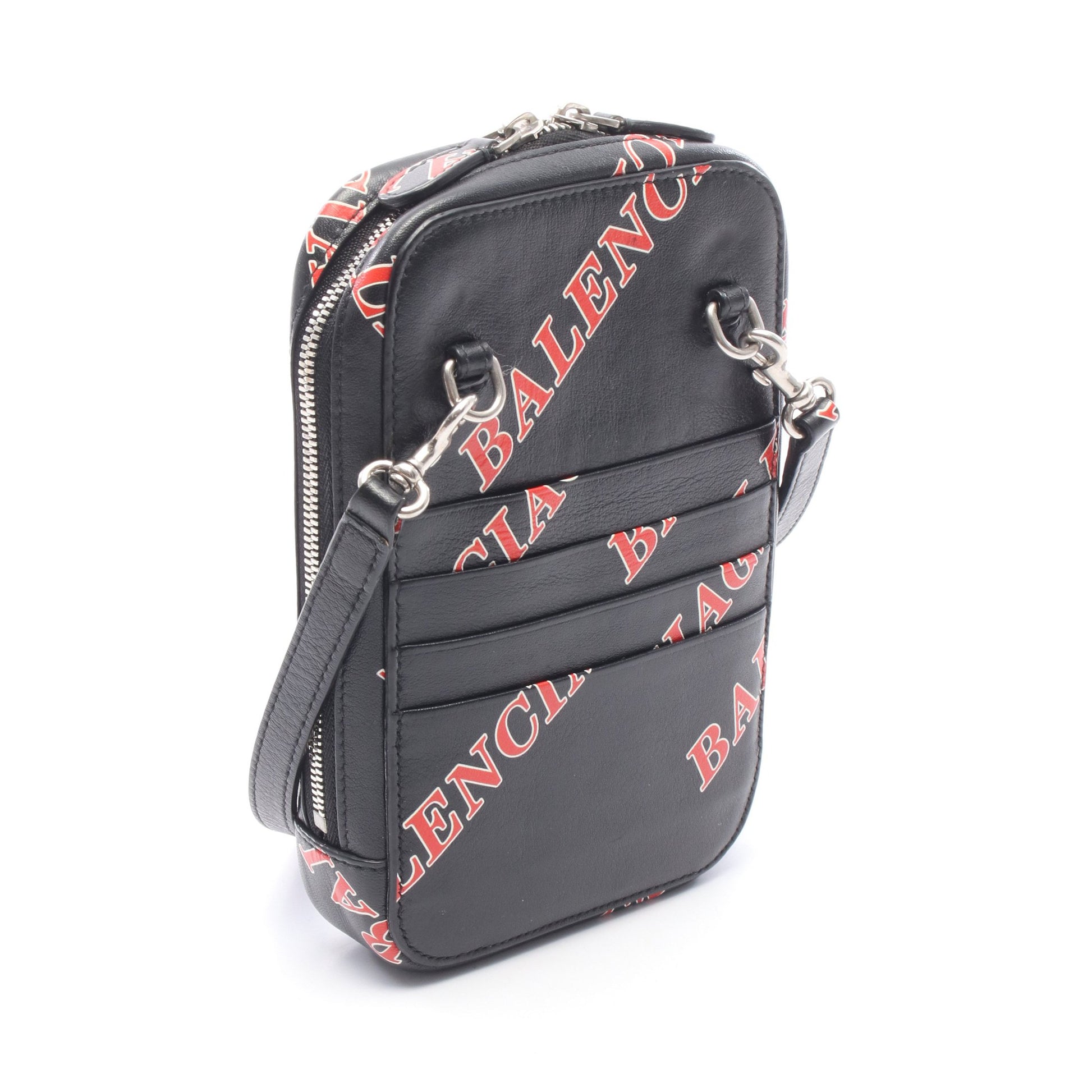 CASH ZIP PHONE HOLDER ショルダーバッグ レザー ブラック レッド ホワイト バレンシアガ バッグ BALENCIAGA