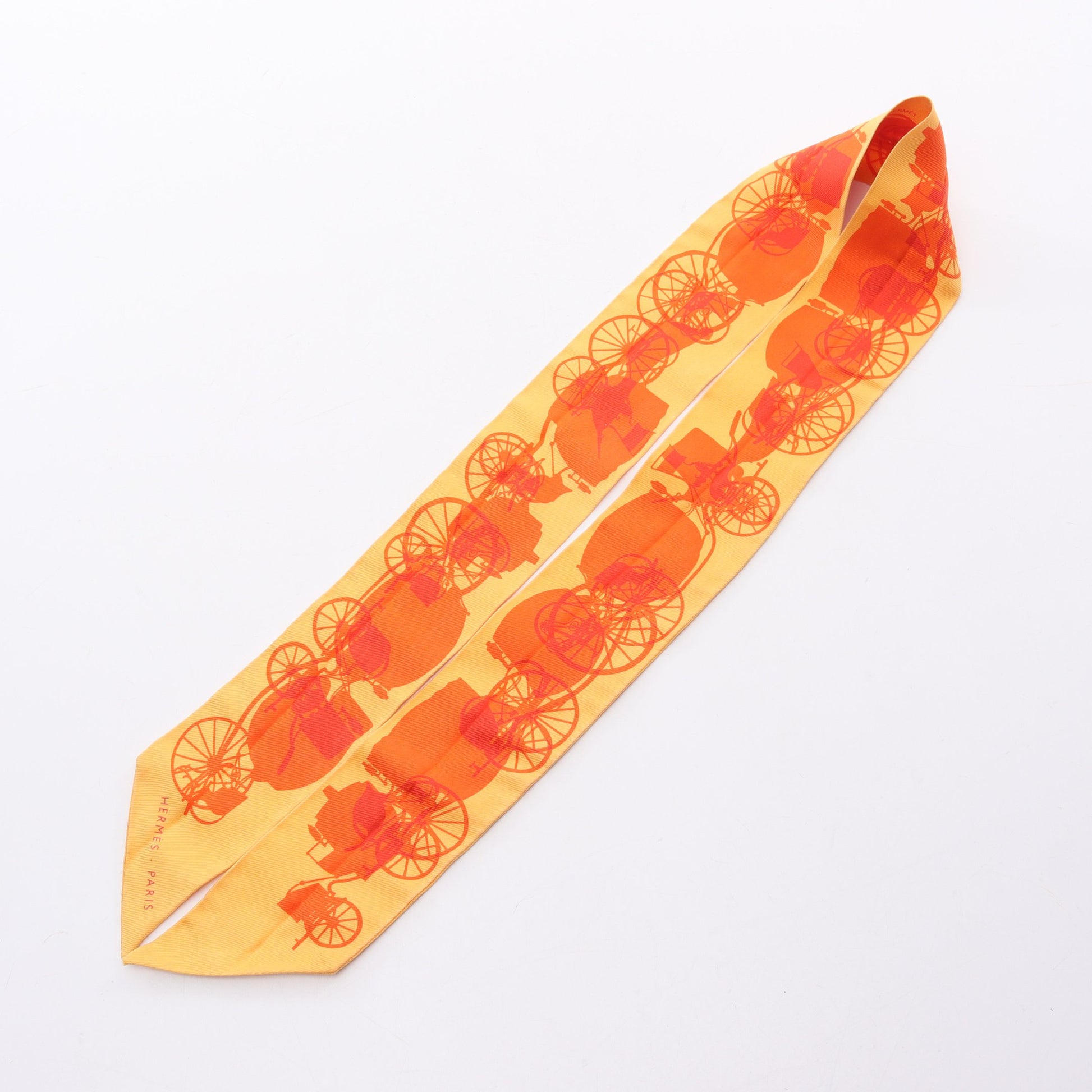 ツイリー Rayons X リボン リボン スカーフ シルク オレンジ イエロー エルメス 財布・小物 HERMES