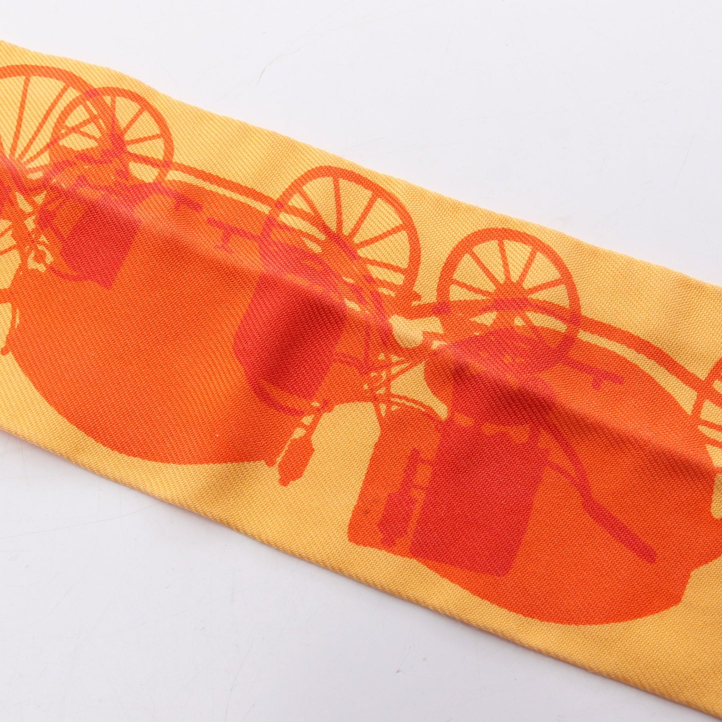 ツイリー Rayons X リボン リボン スカーフ シルク オレンジ イエロー エルメス 財布・小物 HERMES