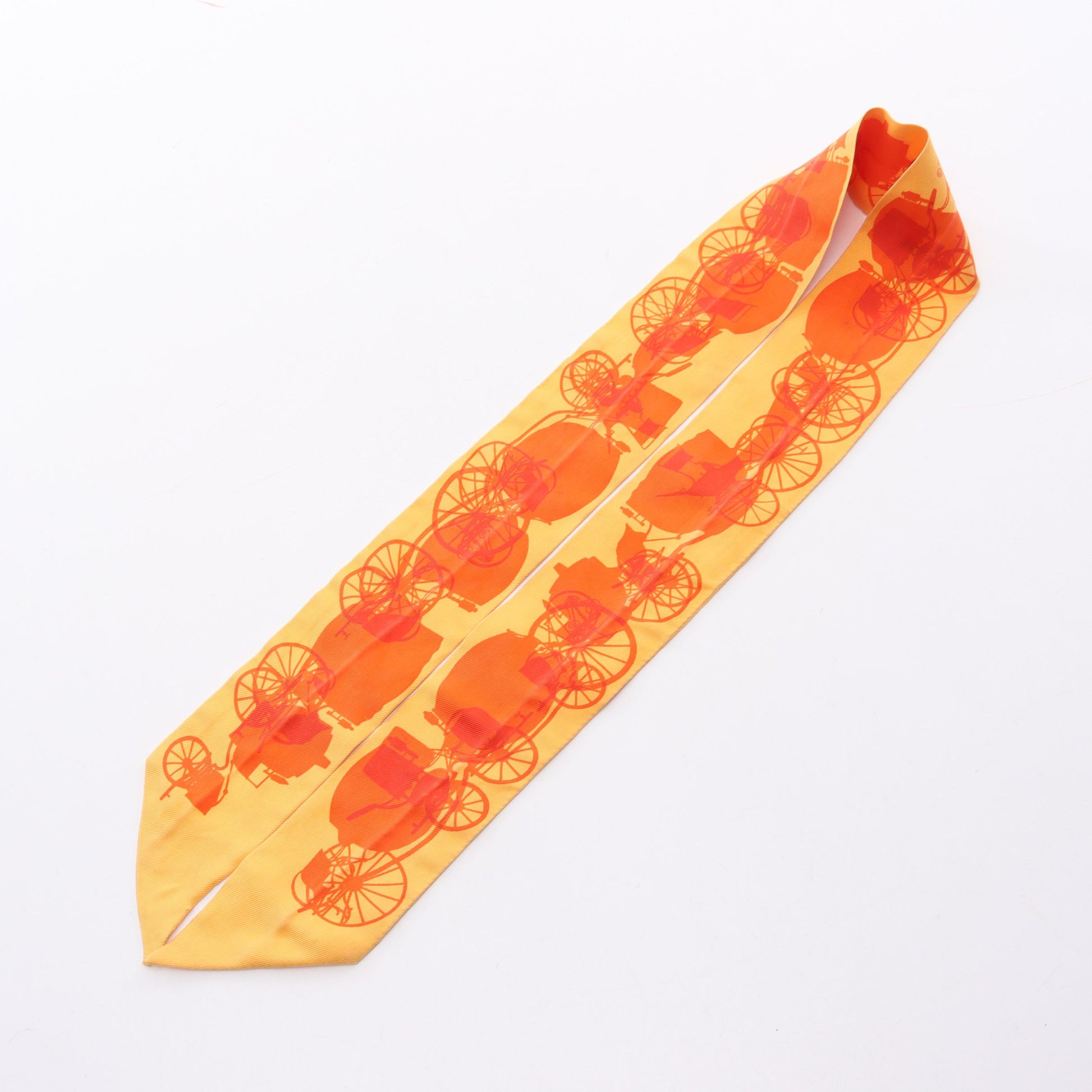 ツイリー Rayons X リボン リボン スカーフ シルク オレンジ イエロー エルメス 財布・小物 HERMES